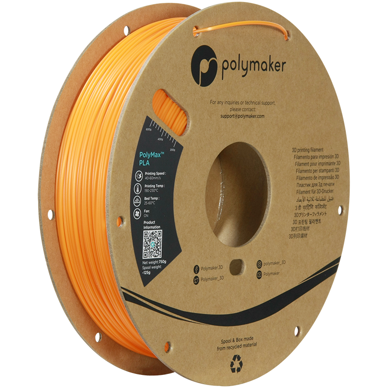 Levně Tough PLA PolyMax filament oranžový 1,75 mm Polymaker 750 g