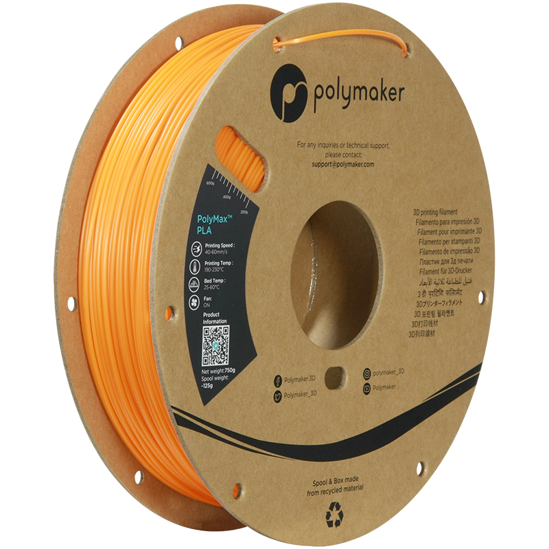 Tough PLA PolyMax filament oranžový 1,75mm Polymaker 750g