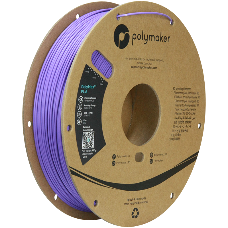 Tough PLA PolyMax filament fialový 1,75mm Polymaker 750g