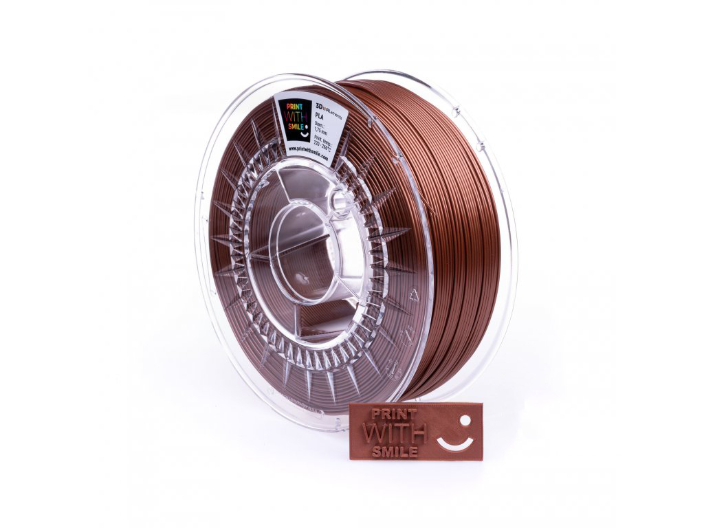 Levně PLA filament Copper Brown 1,75 mm Print With Smile 1 kg