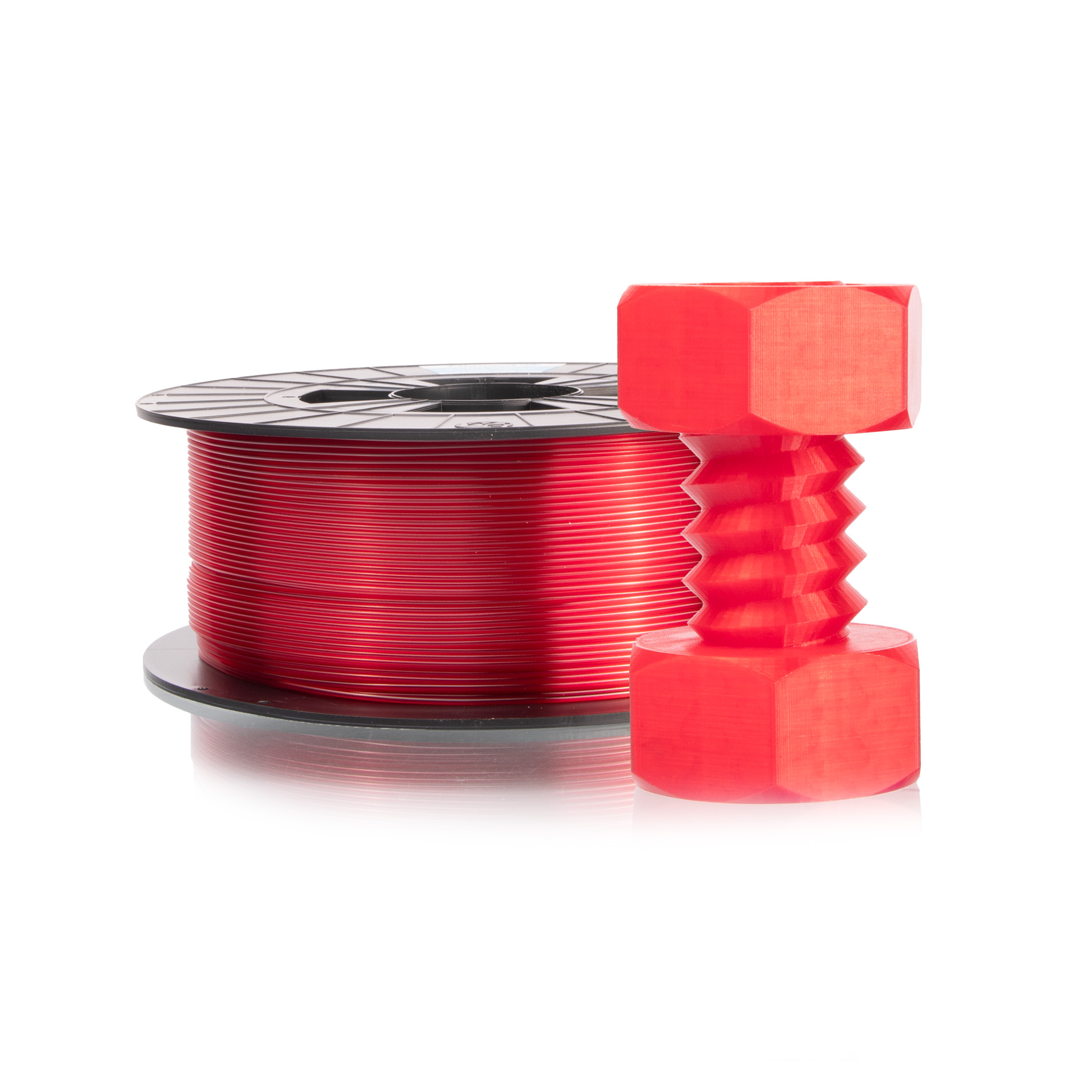 PET-G tisková struna červená transparentní 1,75 mm 1 kg Filament PM