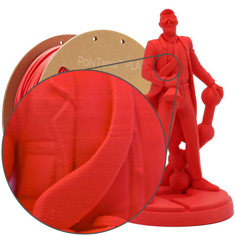 Levně PLA PolyTerra filament Lava Red 1,75 mm Polymaker 1000 g