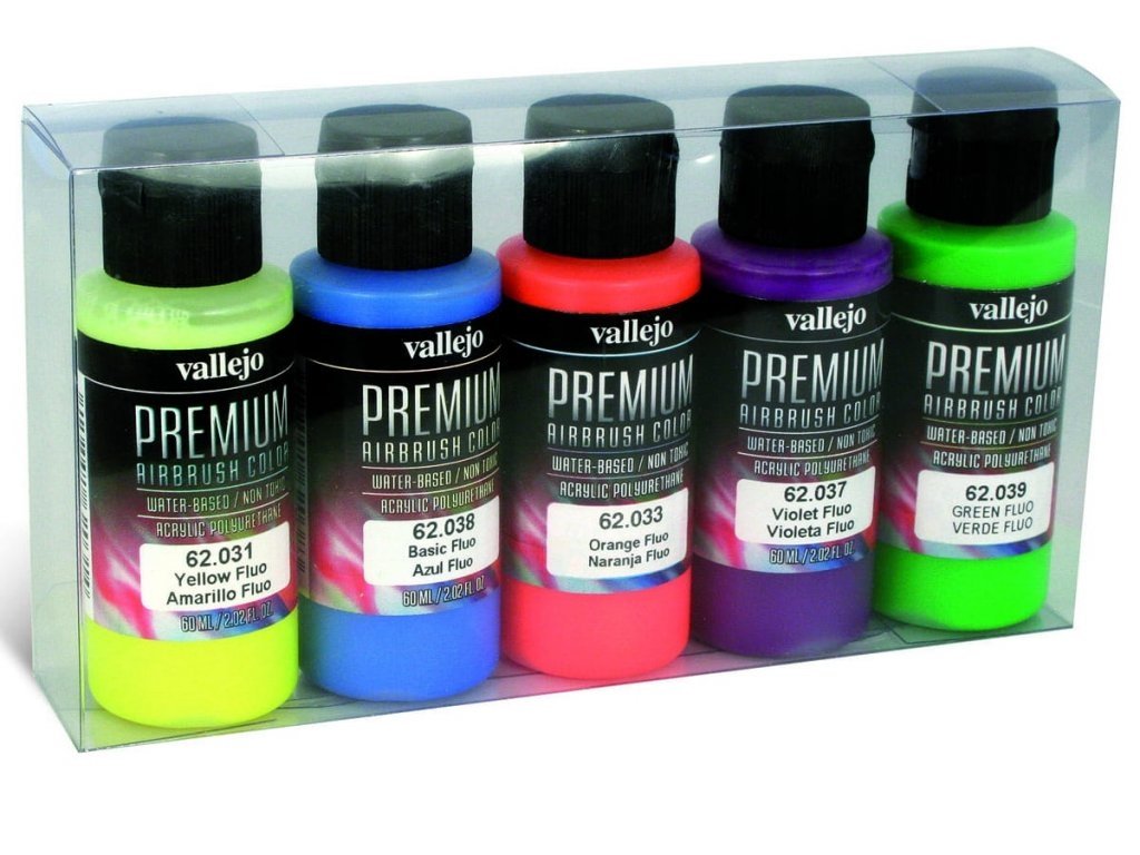 Vallejo PREMIUM Fluorescent Color Set 5x 60 ml