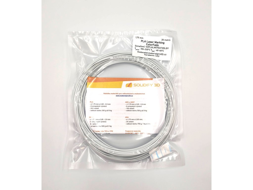 VZORKA 20 METROV Laser Marking PLA filament Colorfabb