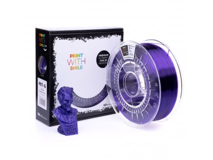 PET-G filament Violet Glass TR 1,75 mm Print With Smile 1kg