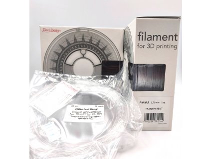 VZORKA 20 METROV - PMMA filament transparentný 1,75mm Devil Design