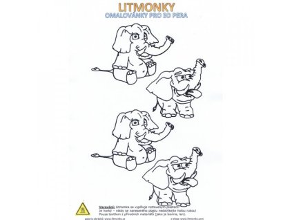 Slony 01 3d malovanky