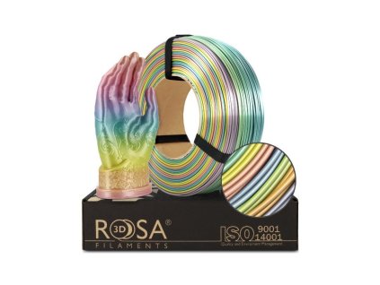 PLA SILK REFILL Multicolor 1,75 mm ROSA3D 1kg RAINBOW
