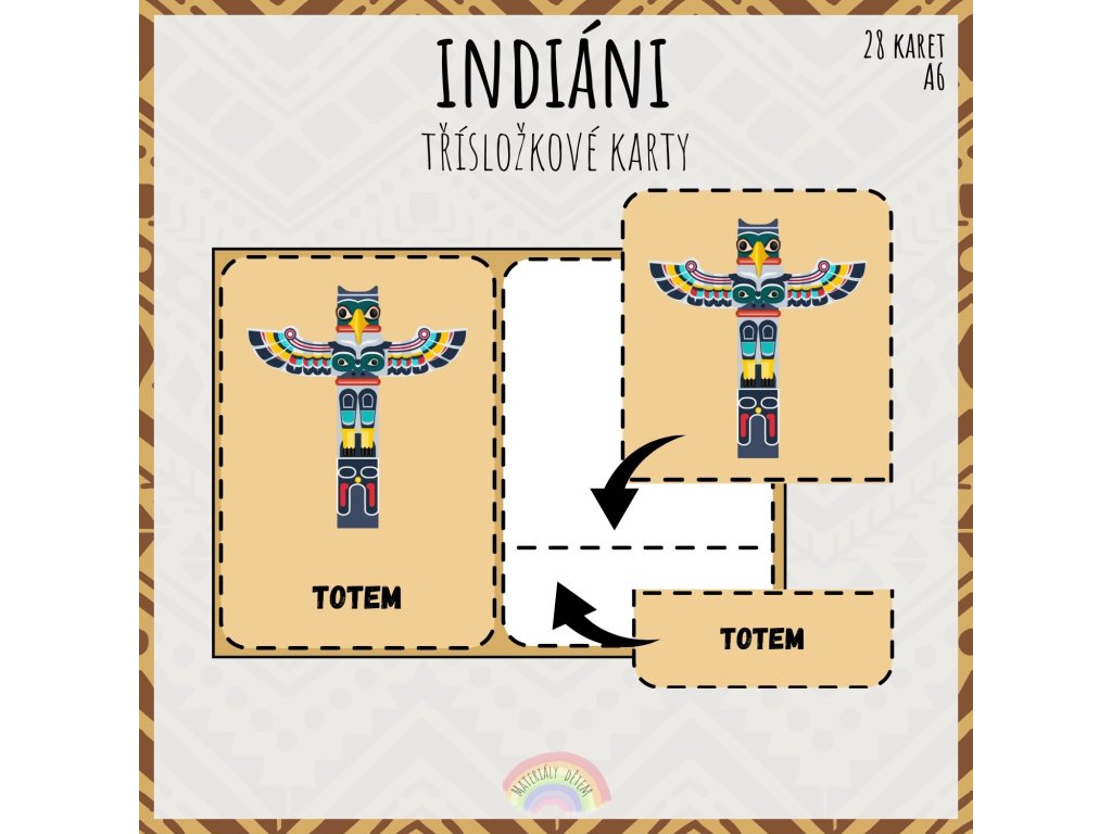 Indiáni, třísložkové karty