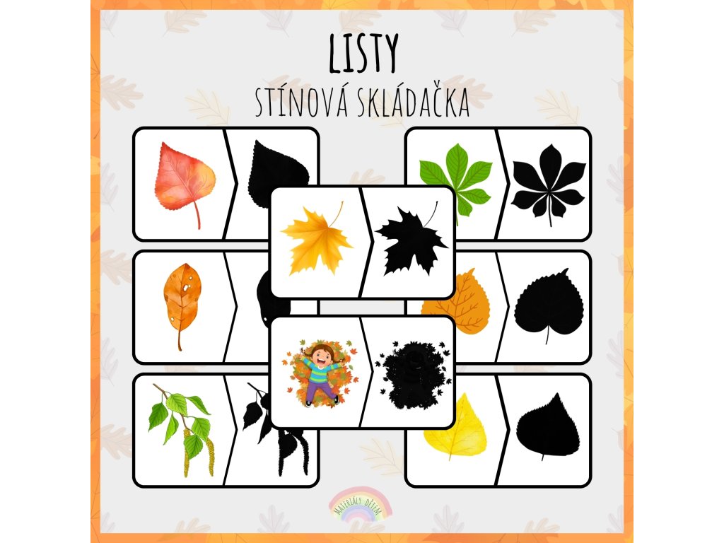 Listy, stínová skládačka