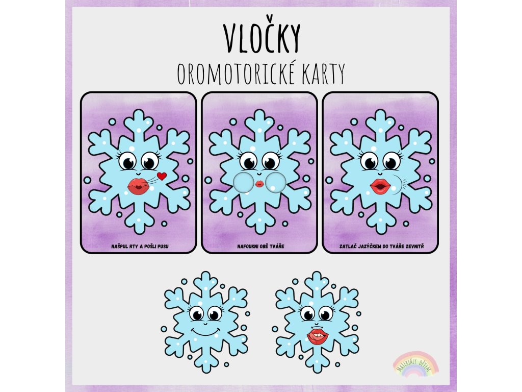 Vločky, oromotorické karty