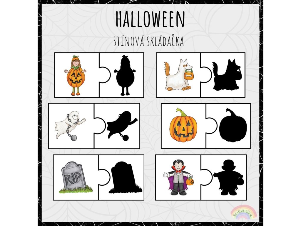 Halloween, stínová skládačka