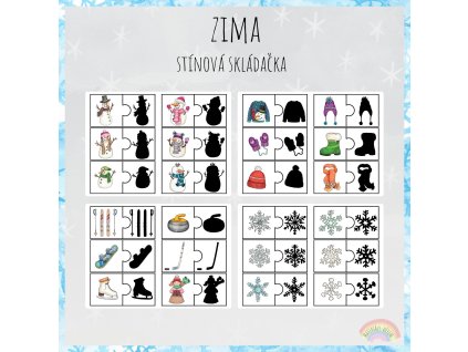 Zima, stínová skládačka