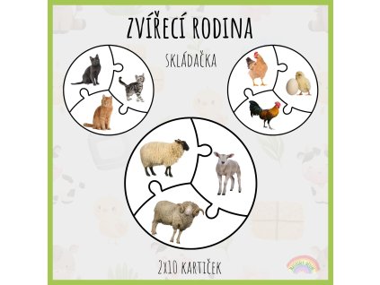 Zvířecí rodina, skládačka