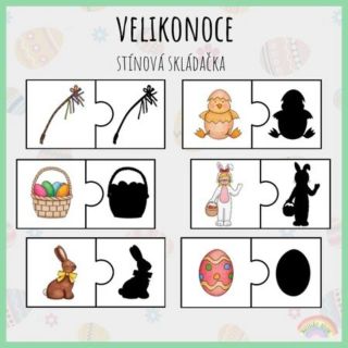 🐣Velikonoce, stínová skládačka🐣
