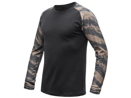 Triko Sensor Merino Blend Impress DL Pánské (Barva black/brush, Velikost M)