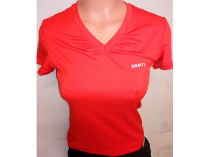 triko Craft Active Run V neck KR dámské (Barva oranžová, Velikost S)