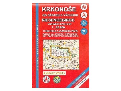 Mapa Krkonoše od západu k východu