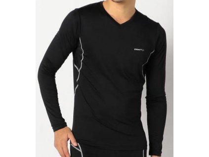 Triko Craft Cool LS V  neck DR pánské (Barva Black, Velikost M)