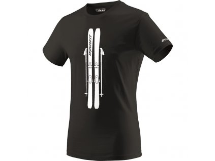 dynafit graphic cotton t shirt men black out