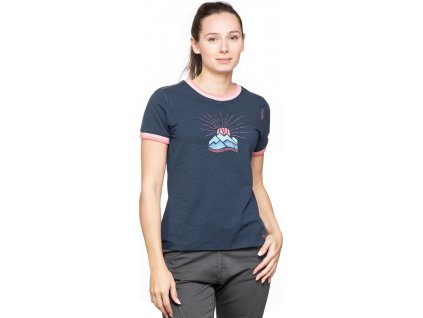 Triko Chillaz Retro Mountain KR Dámské (Barva tm. modrá, Velikost 38)
