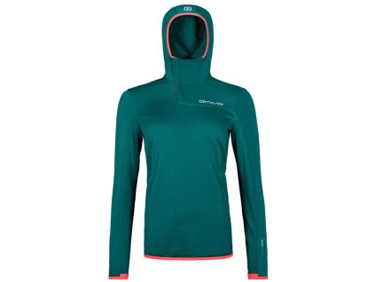 Mikina Ortovox Fleece Light Grid SN Hoody dámská (Barva Zelená, Velikost M)