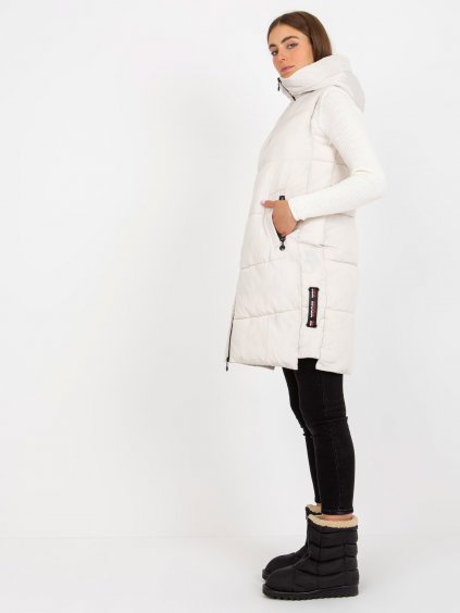 Zimní dámská péřová bunda 2v1 s kapucí-sundávací rukávy