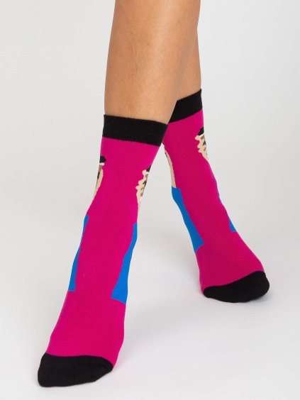 Tmavě růžové dámské ponožky