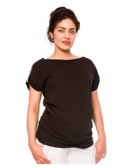 Be MaaMaa Těhotenské triko Lia - černé