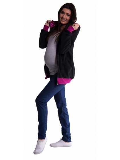Be MaaMaa Mikina s kapucí nejen pro těhotné - černá