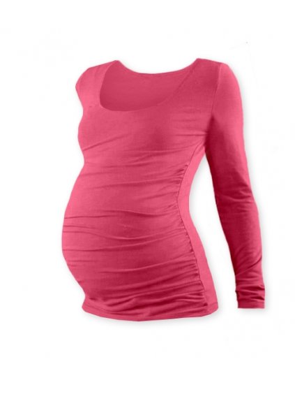 JOŽÁNEK Těhotenské triko JOHANKA s dlouhým rukávem - lososově růžová