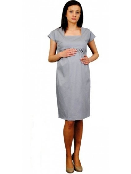 Be MaaMaa Těhotenské šaty ELA - ocelová