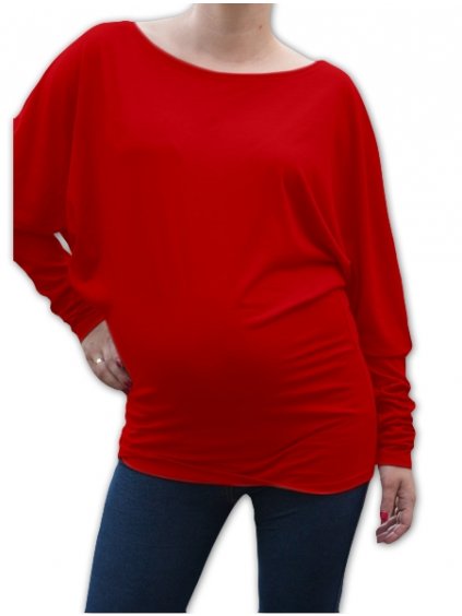 Be MaaMaa Symetrická těhotenská tunika - červená