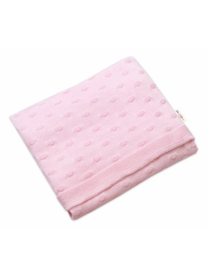 Bambusová dětská pletená deka, 80 x100 cm, růžová