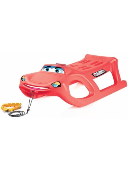 TULIMI Sáňky plastové CAR SMILE, 91,3x29,1x44,9, nosnost 50kg, červené