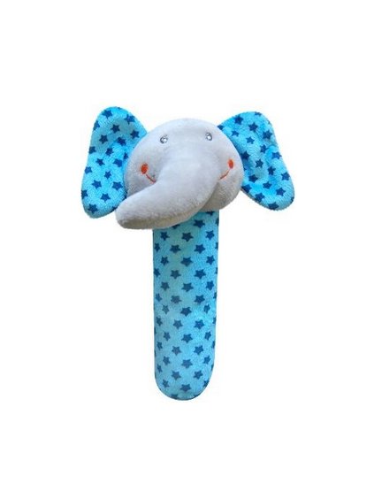 BOBAS BABY Edukační plyšová hračka pískací - slon, 1 ks