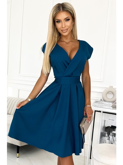 222462 scarlett rozsirene saty s vystrihem modra barva 348 5