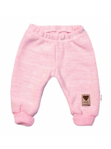 Pletené kojenecké kalhoty Hand Made Baby Nellys, růžové