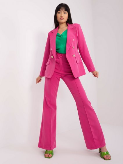 Tmavě růžový elegantní set - sako s kalhotami - ITALY MODA