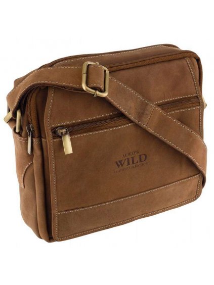 Kožená pánská taška se zapínáním na zip - Always Wild