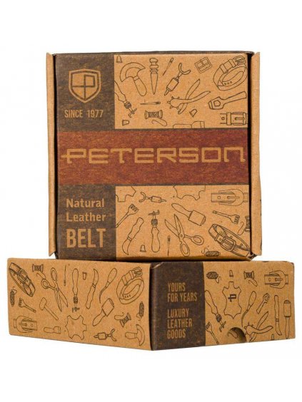 Pánský kožený pásek s kovovou sponou - PETERSON