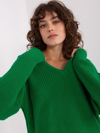 Zelený dámský oversize svetr - BADU