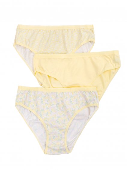 Žluté dámské bavlněné kalhotky, sada 3 ks - BERRAK