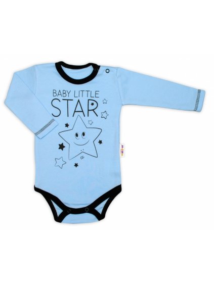 Baby Nellys Body dlouhý rukáv, modré, Baby Little Star