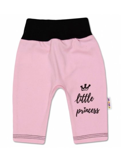 Baby Nellys Bavlněné tepláčky, růžové Little Princess