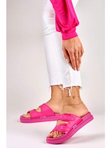 Dámské gumové růžové pohodlné pantofle
