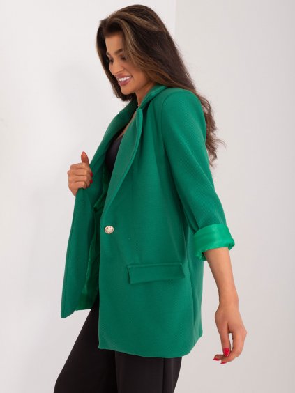 Dámské elegantní jednobarevné sako s dlouhými rukávy - ITALY  MODA