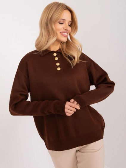 Dámský oversize svetr s límečkem - BADU