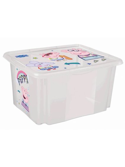 Keeeper Box na hračky Prasátko Peppa 45 l, transparentní