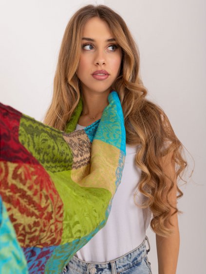 Barevný dámský šátek s potiskem